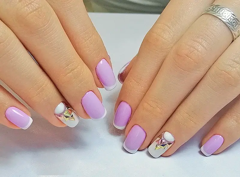 french manicure rosa